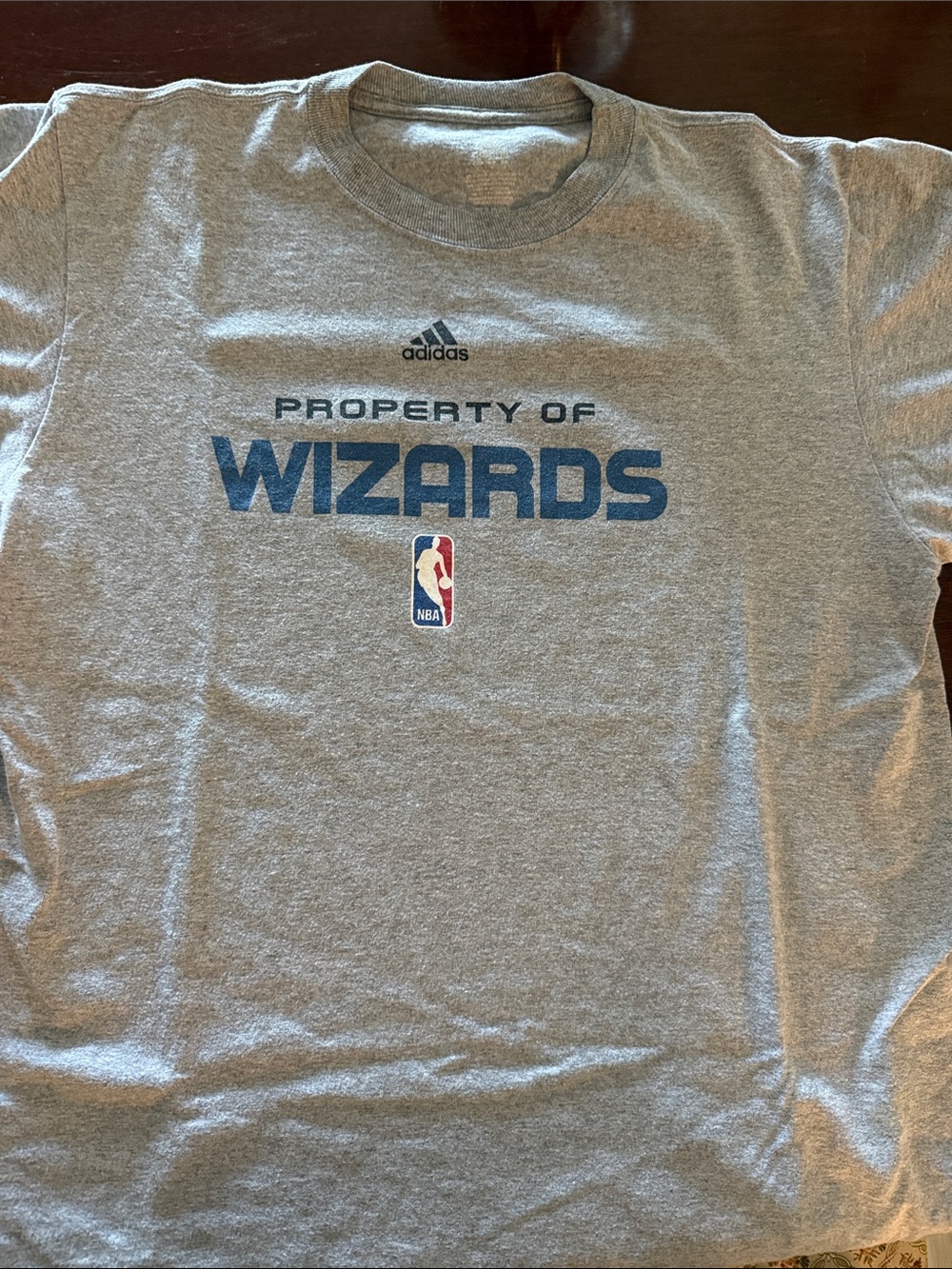 adidas Gray & Blue "Wizards" Short Sleeve Tee